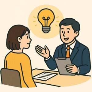 補助金申請について専門家と前向きに相談する場面